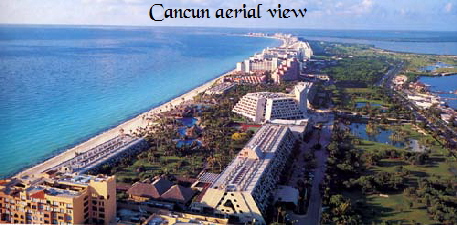 Cancun aerial view